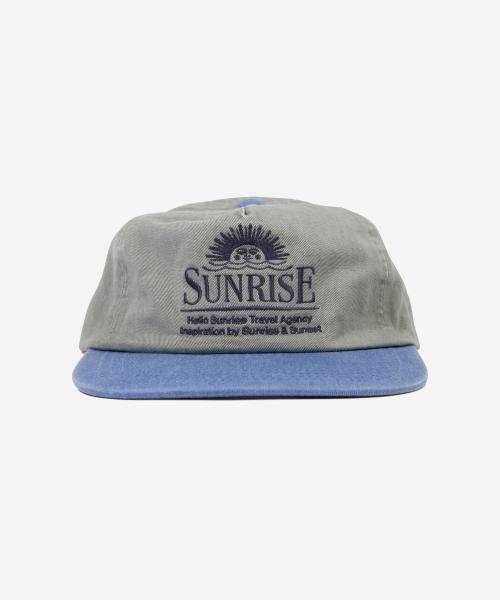 Washed Horizon Relaxed Fit 5P Cap_Khaki Gray & Blue
