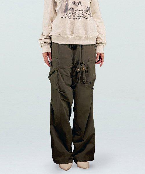 STRAP CARGO PANTS (UNISEX / KHAKI)