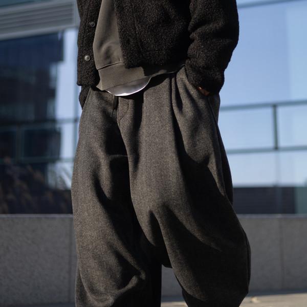 Herringbone balloon wool pants  [ACH242BO077]