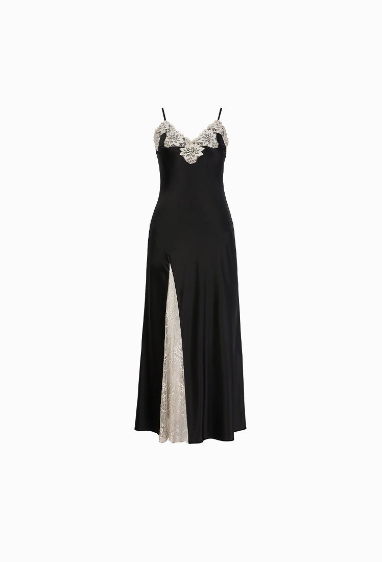 [GRACE SLIP] Long One-piece (Black)
