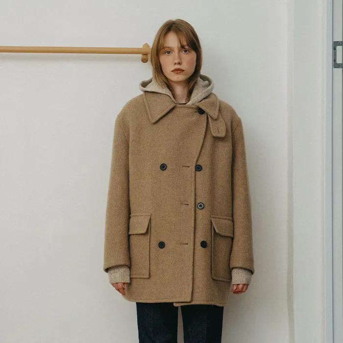 Melange wool peacoat_2colors