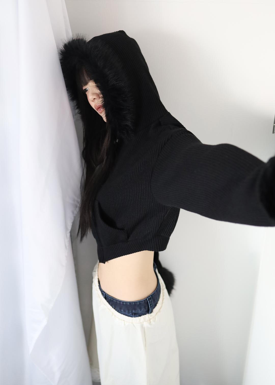 fh mini zipup (black)