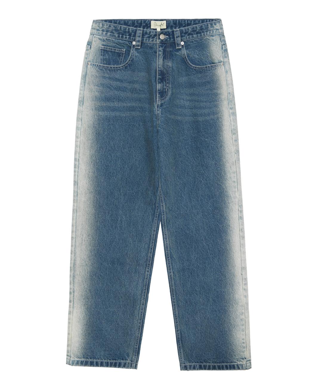 PHYPS® STRAIGHT SPRAY PRINT DENIM PANTS WASHED BLUE