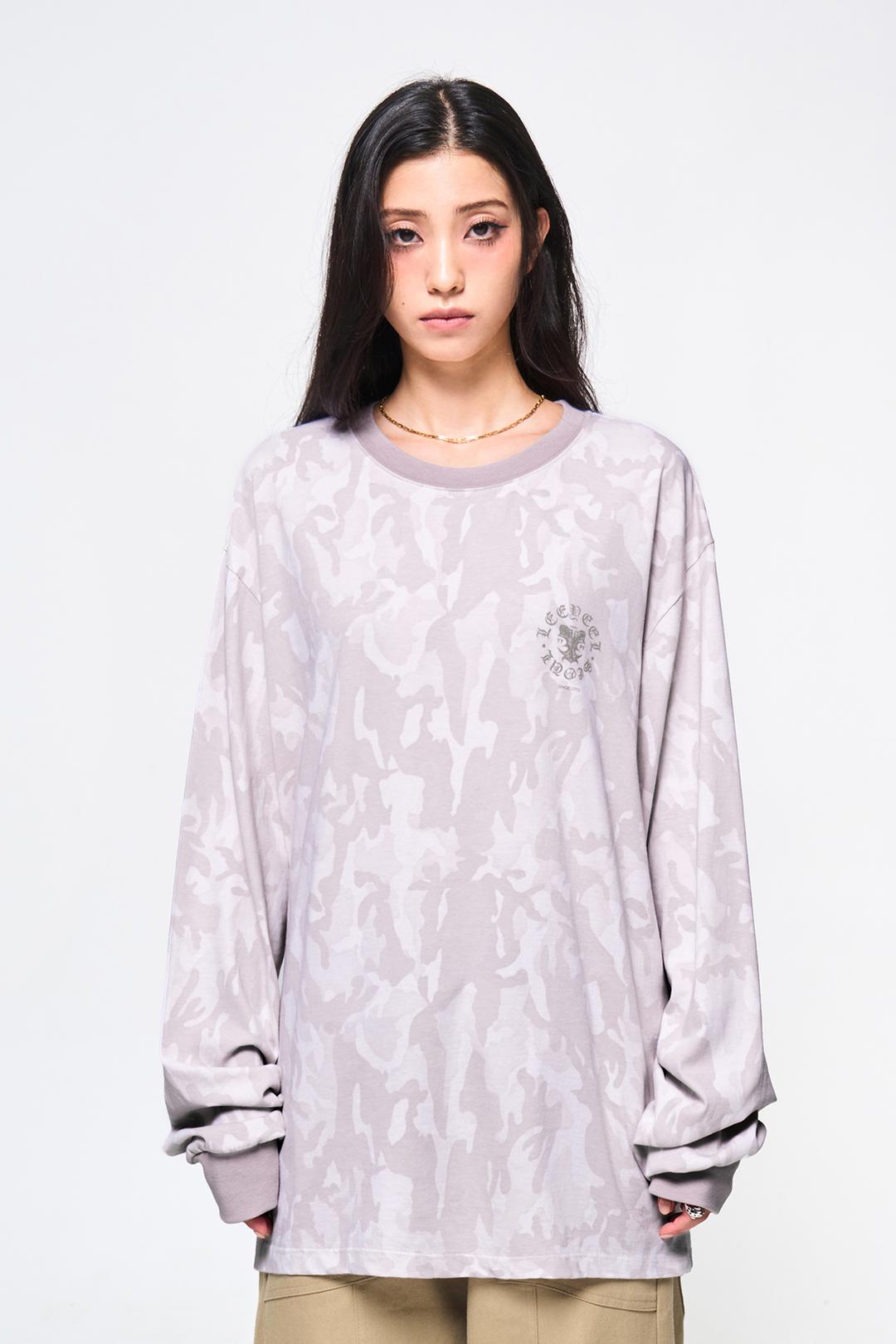 CAMO-PRINT LONG SLEEVE TEE PINK