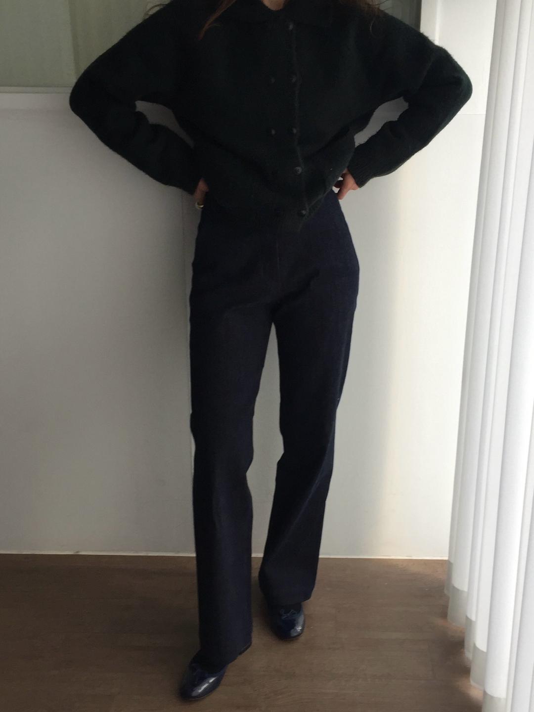 진청S 당일 / carol 캐롤 올슨 데님 흑청 진청 기모 스판 청바지 (2col)