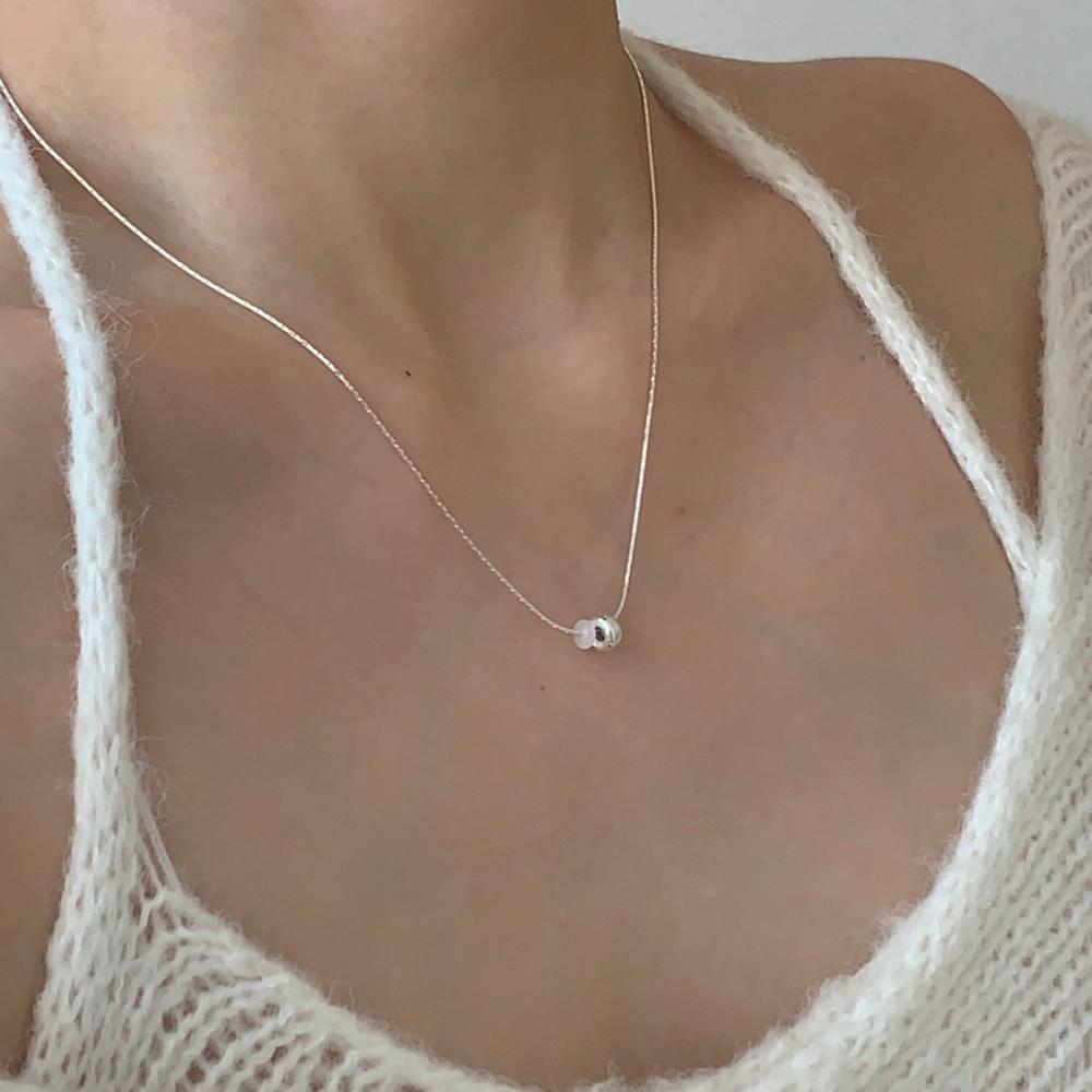 [silver 925] white crystal necklace
