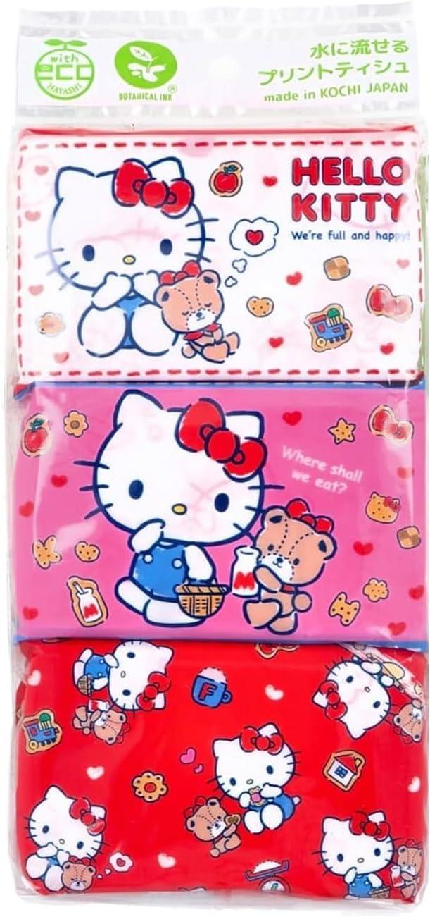 ハローキティ 水に流せるプリントティシュ 16枚(8組)×6個入