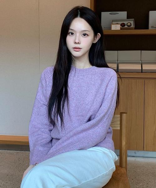 [W][에어울]라운드넥 니트 - 2color