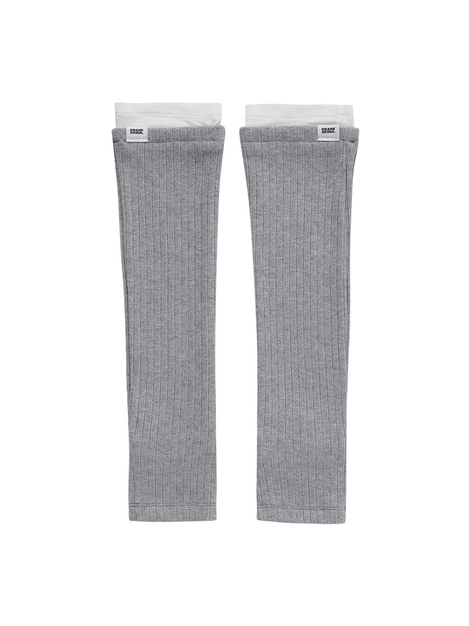 SHEER LAYERED PEARL KNIT LEG WARMERS_MELANGE GREY