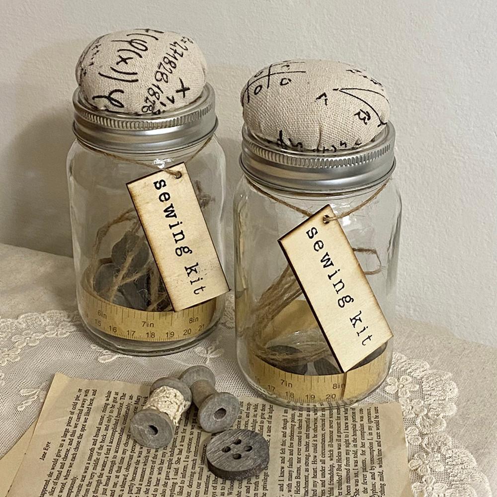 빈티지 소잉 유리 보관함 프렌치 유리병 오브제 소품