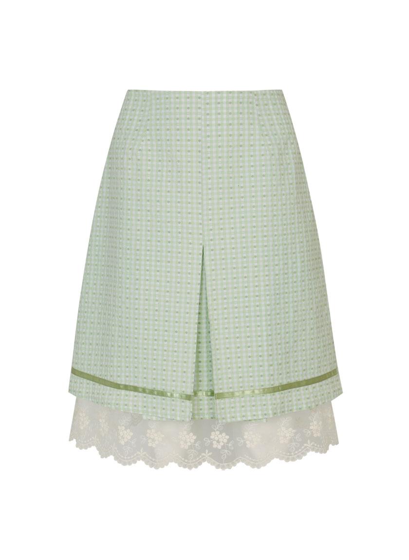 Olive Check Skirt (Green)