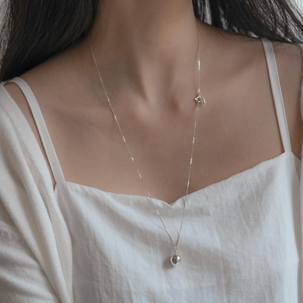 럽은 [Silver925] 10미리 볼 롱 목걸이