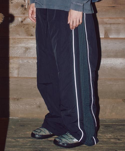 XP312 체크 나일론 퀼팅 패딩 팬츠 (BLACK)