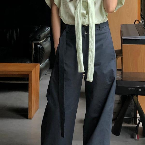 Herringbone belt pants