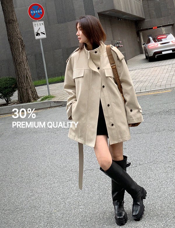 [단독제작30%할인][프리미엄퀄리티]어반 벨티드 오버핏 유틸리티 하프코트