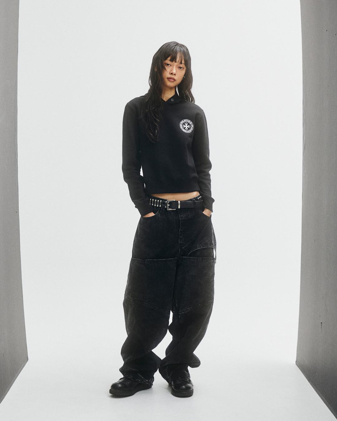 Circle Logo Slim Hoodie (BLACK)