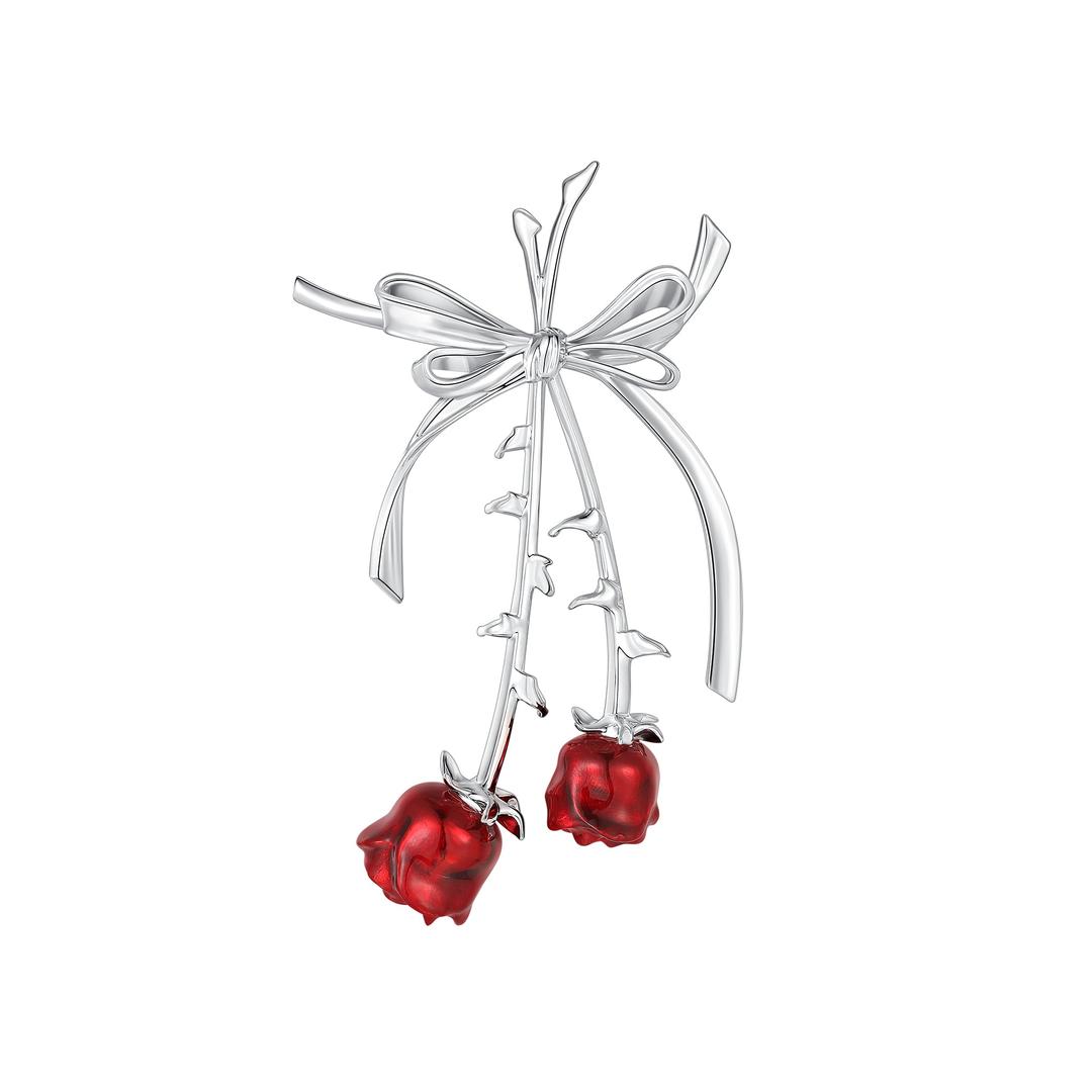 YVMIN X SHUSHUTONG / Double Rose Bow Earring - Red Pair ( Pre Order )