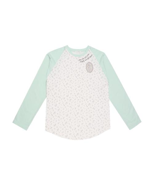 Sleep Well T-shirt Mint & Blue Flower