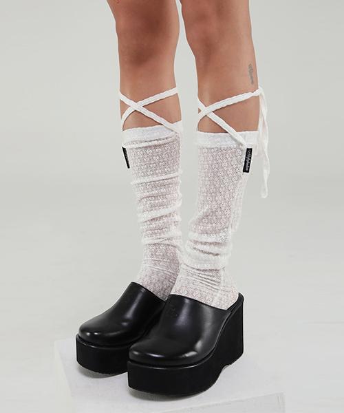 LACE LONG SOCKS(WHITE)