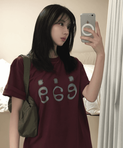 eee 로고 반팔티 - 딥버건디