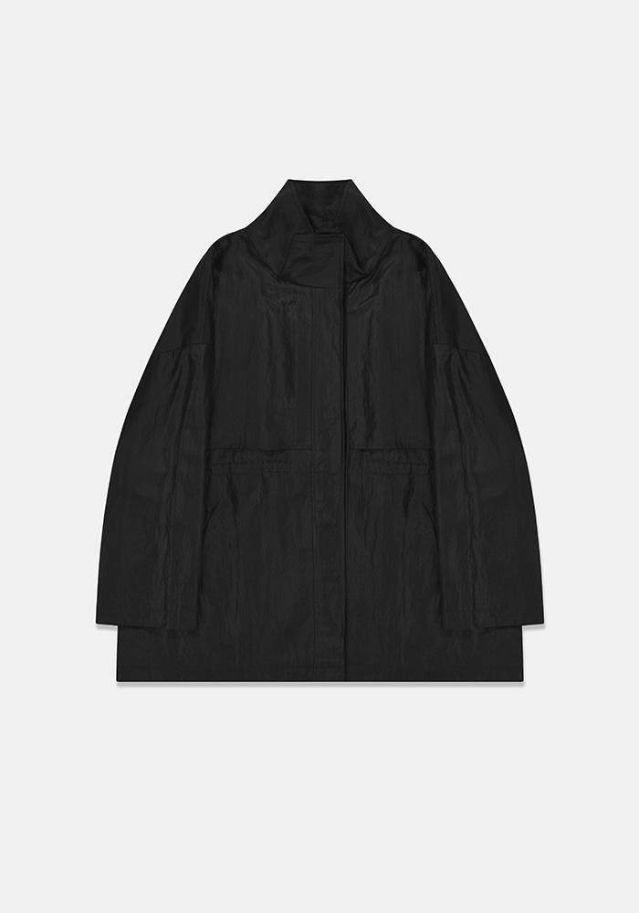 Glossy midi jacket (Black)