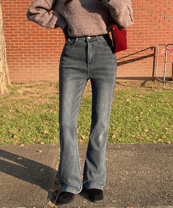 모어라운드 [기장선택/5size] 센디드 부츠컷 스판 워싱 데님 팬츠 -8color (봄청바지/부츠컷청바지/스판청바지/빅사이즈/워싱청바지/데일리룩/출근룩)