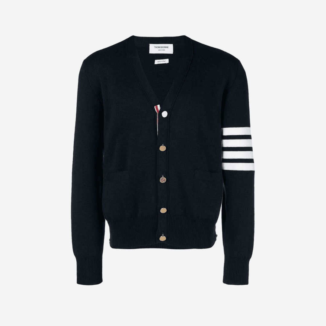 Thom Browne Milano Stitch 4-Bar Cardigan Navy