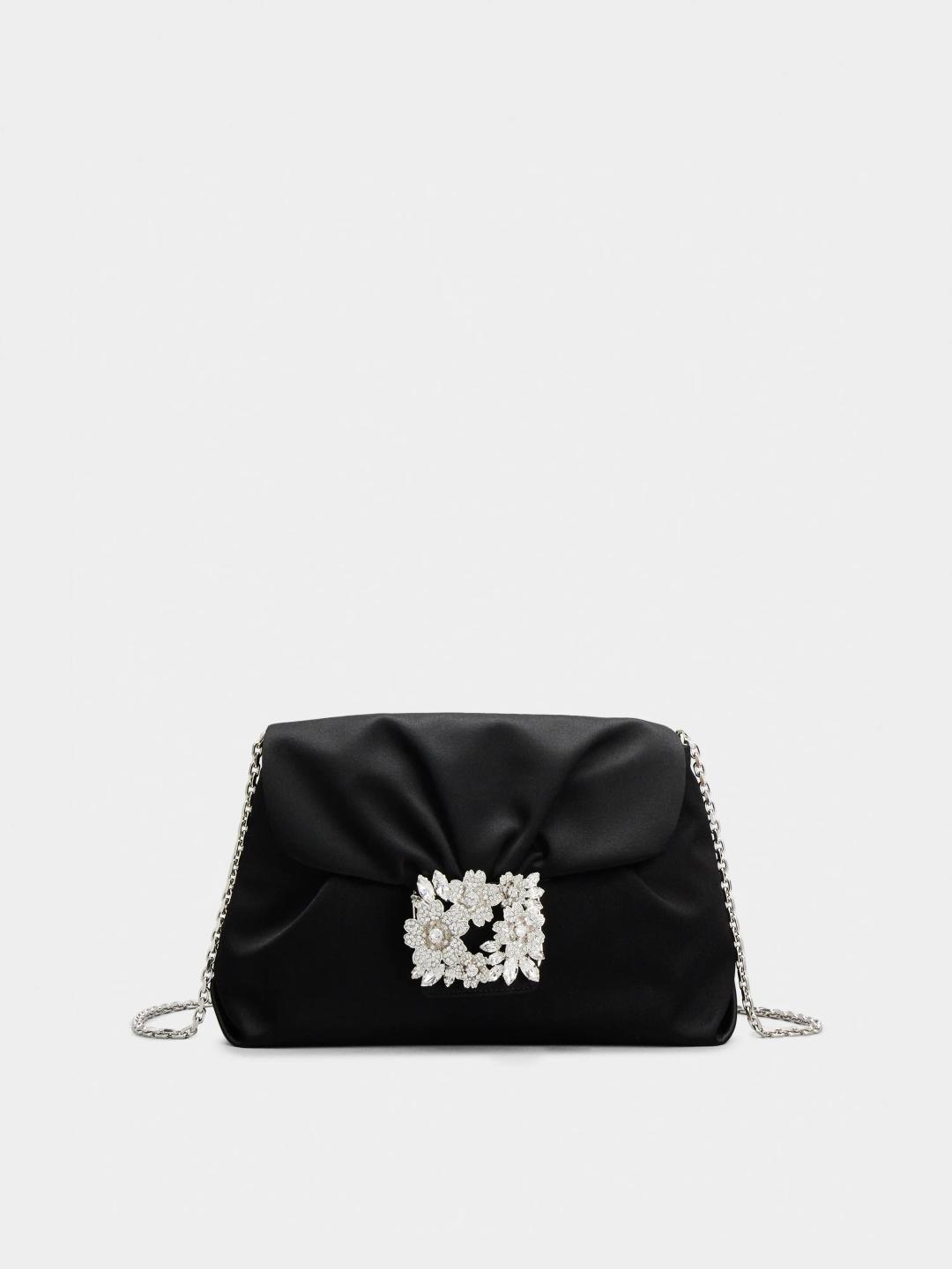 RV 부케 스트라스 버클 드레이프 백 미니