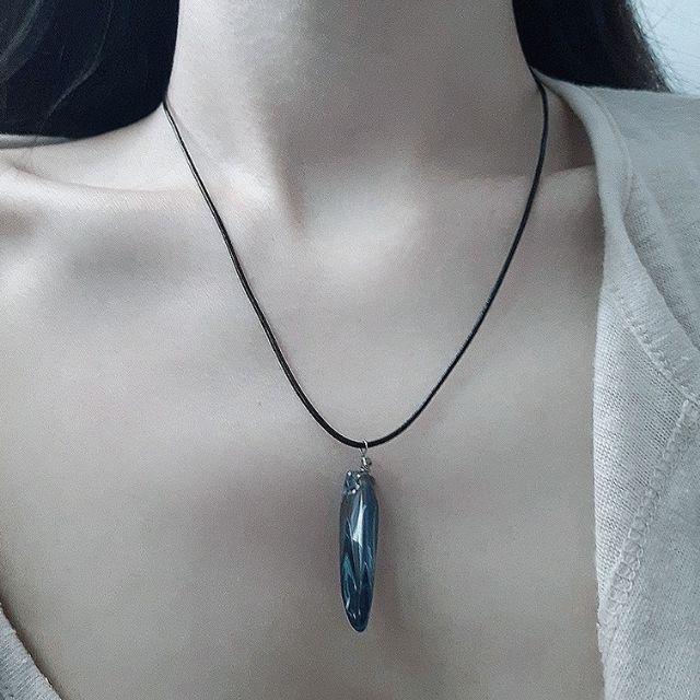 (한정수량)블루레인보우 썸머 데일리 천연원석목걸이