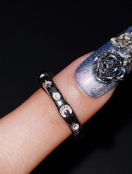 (surgical/9-20호) Night Sky Etched Ring