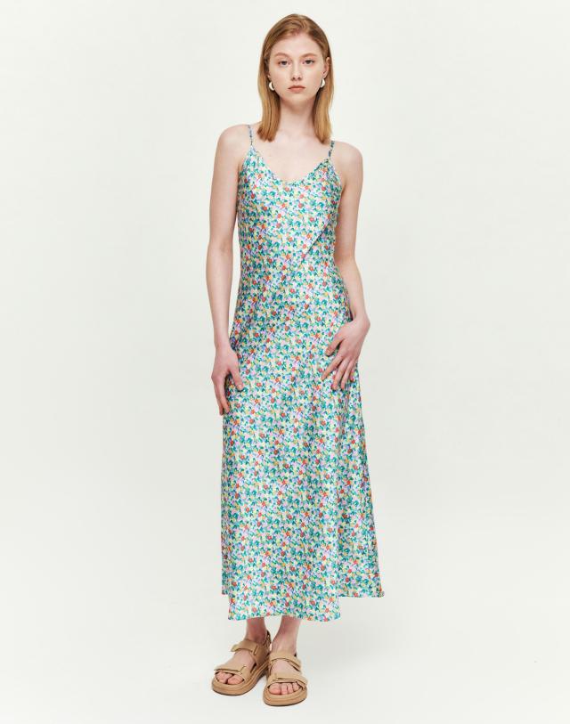 [RAUM X MUJER WOO] 그린 플라워 슬립원피스