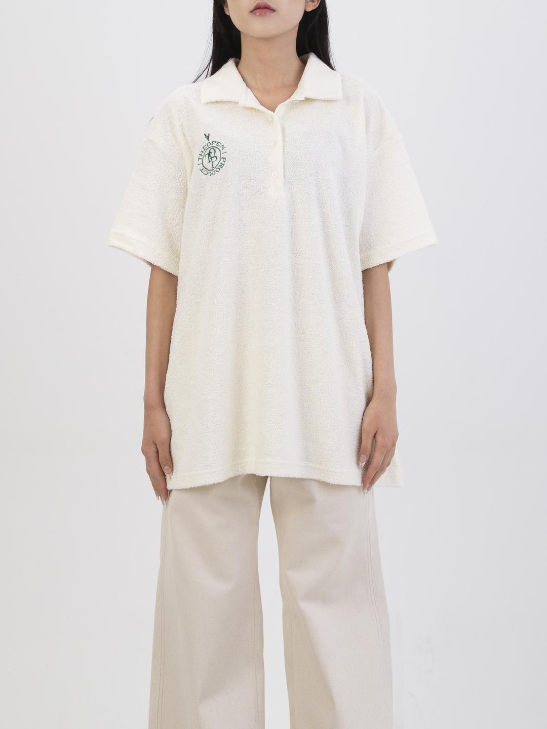 더오픈 프로덕트 TERRY COLLARED T-SHIRT-IVORY