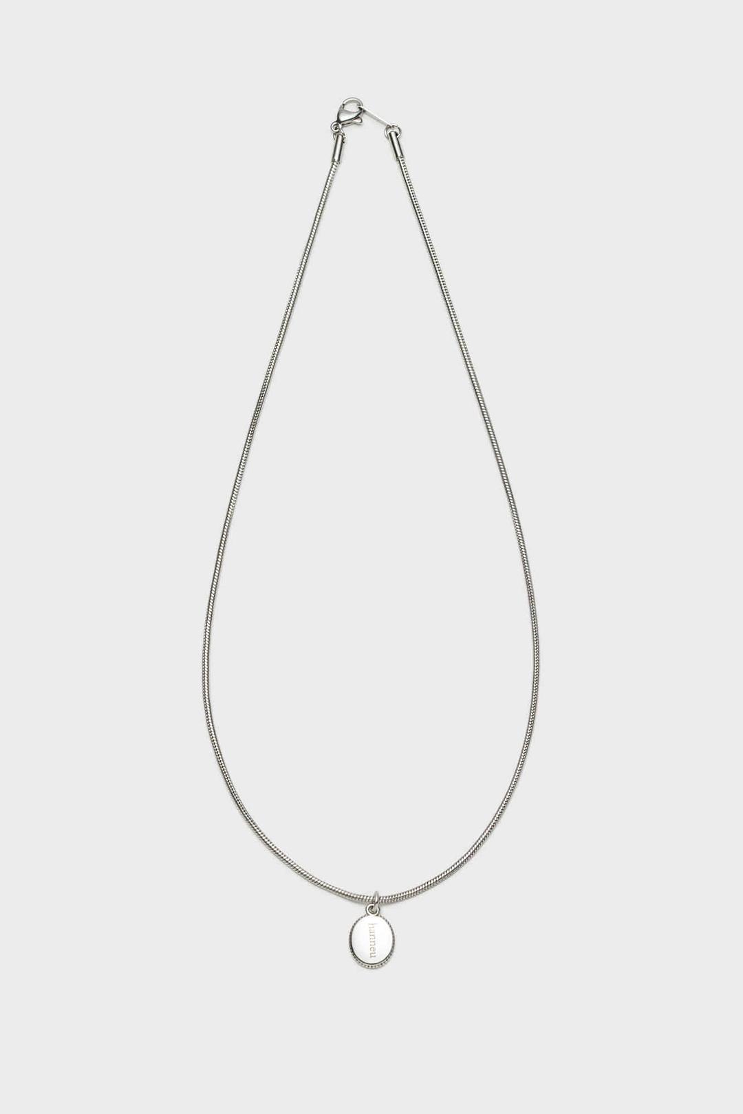 Snake Chain Logo Pendant Necklace (Surgical Steel)