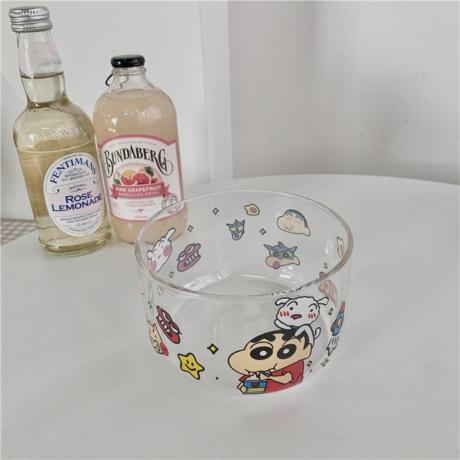 귀여운 짱구 그릇 시리얼볼 접시 친구 집들이 선물 짱구 캐릭터 굿즈 유리접시 컵