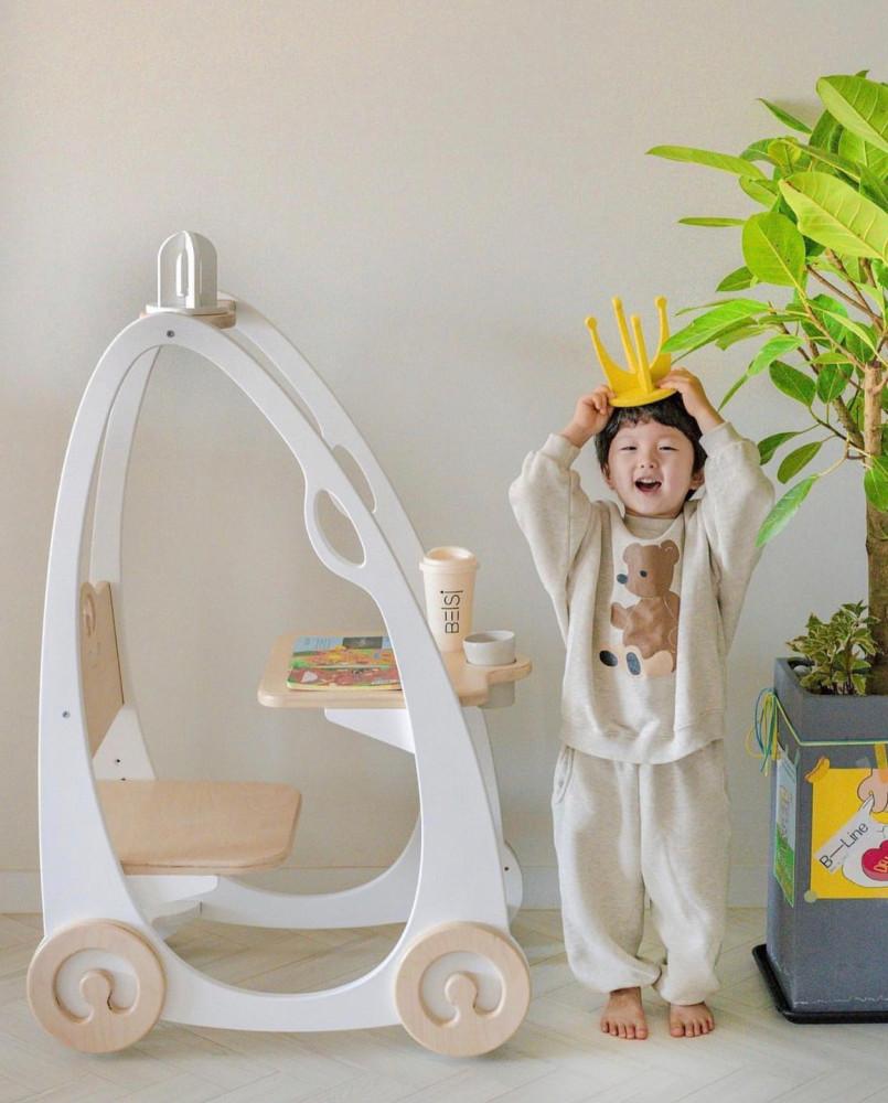 [벨시] 유아 의자 책상 무빙 카트 스터디에그 [유노맘]