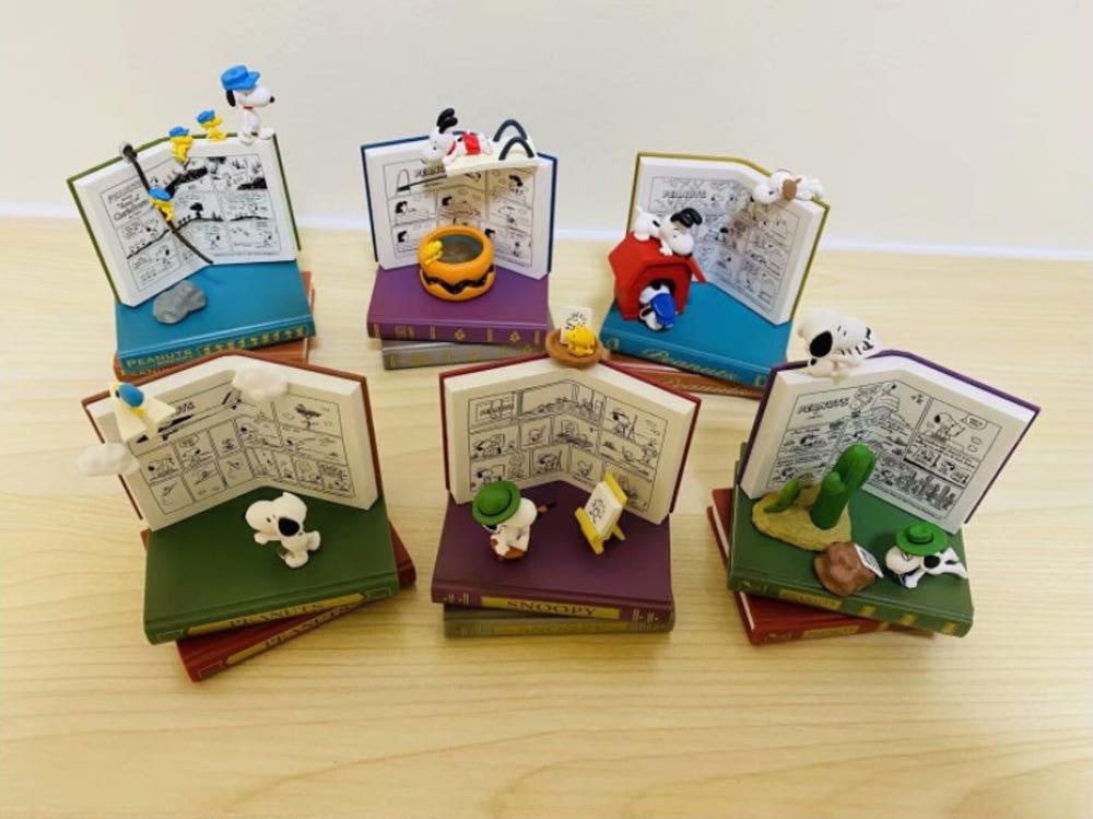 스누피 코믹북 디오라마 피규어 6종 피너츠 카페 인테리어