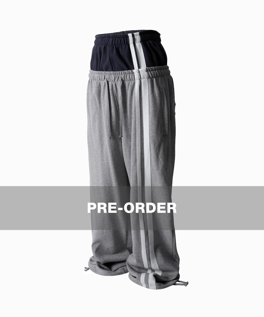 [PRE-ORDER] DOUBLE WAIST SWEAT PANTS GRAY