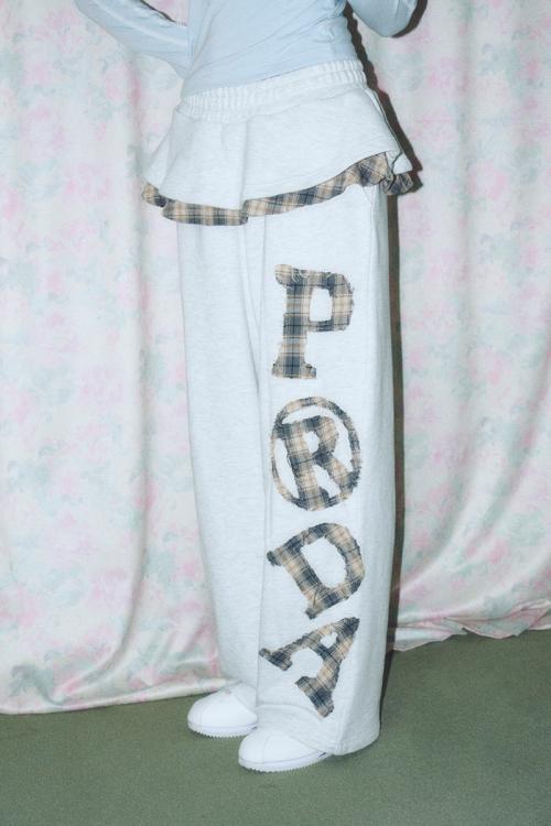 프렌다(PRENDA)  PRDA FRILL SKIRT WIDE PANTS HEATHER GRAY - 사이즈 & 후기 | 무신사
