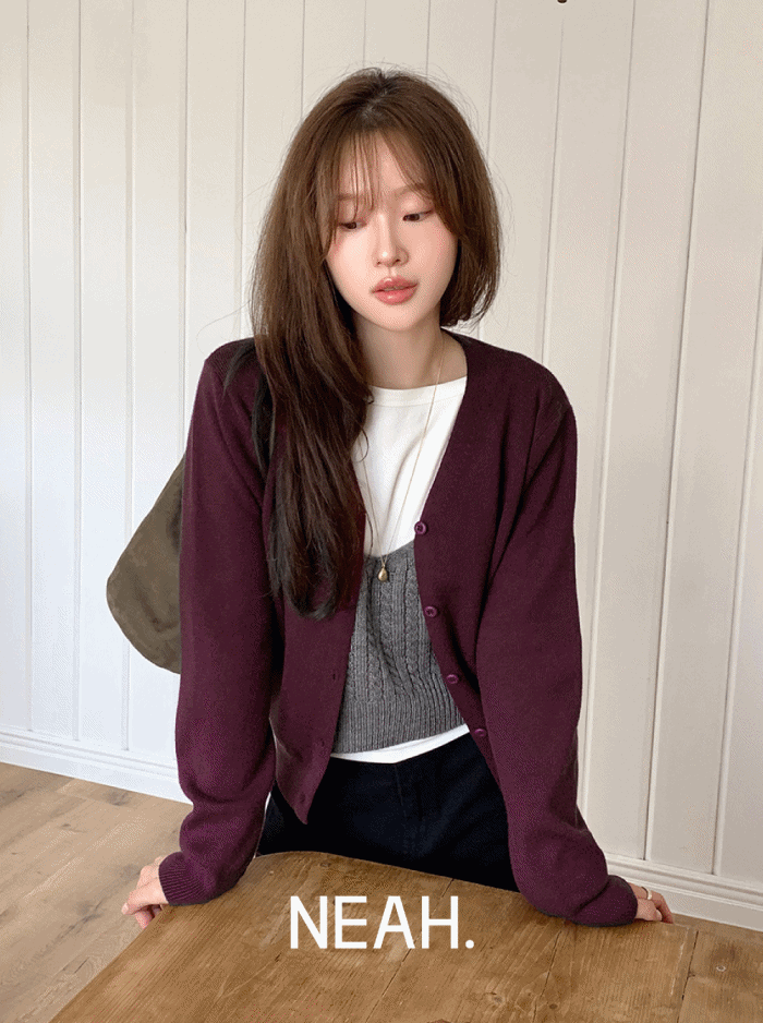 98도씨 [무료배송/1천장판매][NEAH] 덴스 비스코스 브이넥 가디건