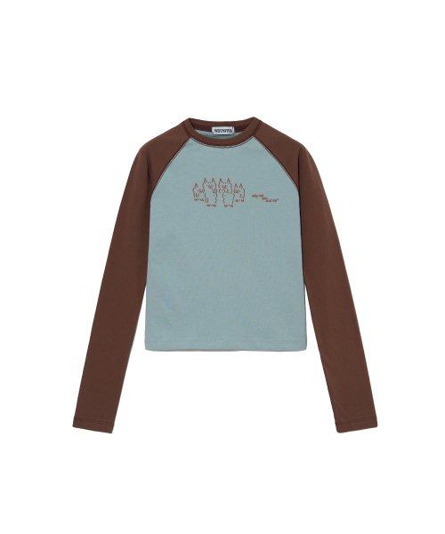 emoji raglan tee - dirty mint