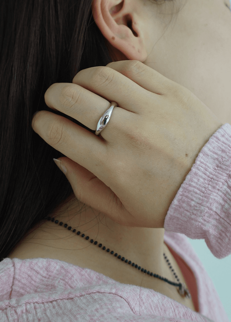 [R857] 물결 포인트 반지 시선 12호