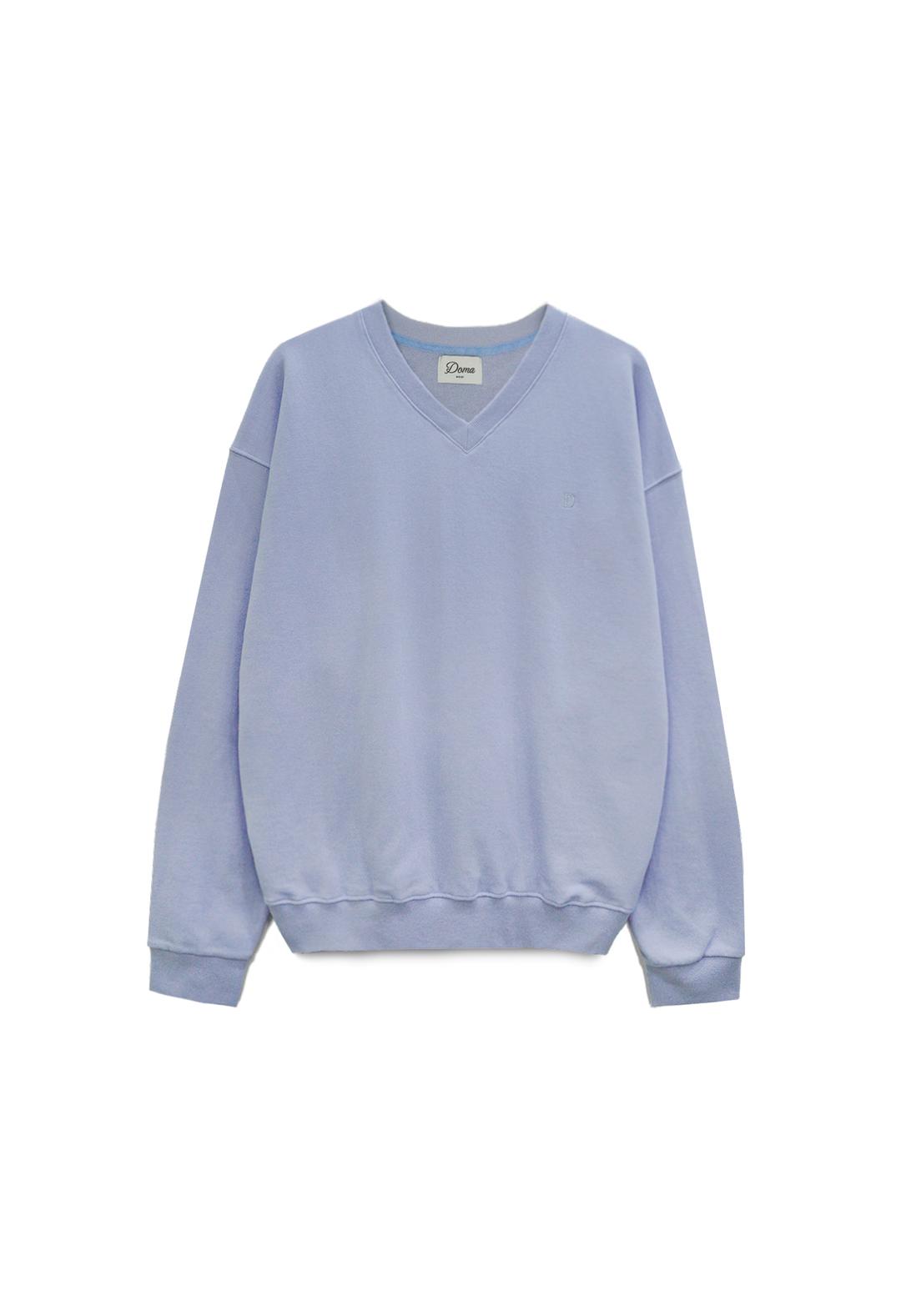 Oversized "v\" Crewneck Sweatshirt  (Hydrangea) 남여공용