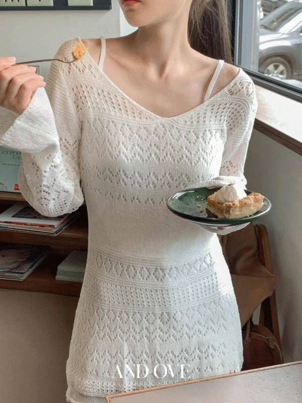 [휴양지/보헤미안룩/set/레이어드니트원피스] 파스타 니트 원피스 나시 세트