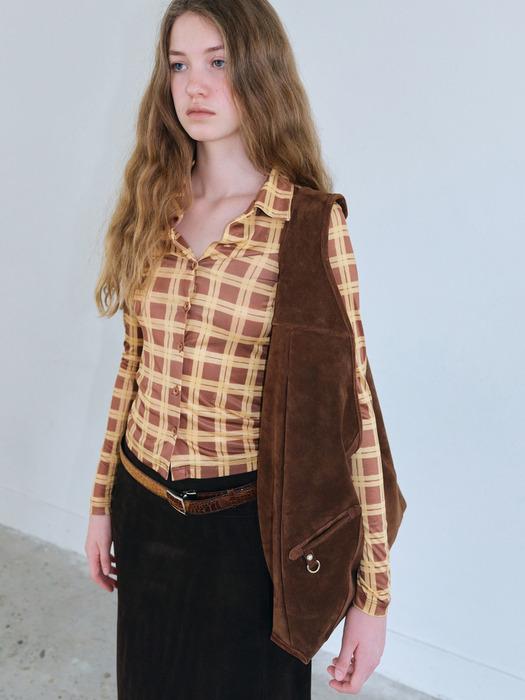 Knotted layer bag(Suede brown)