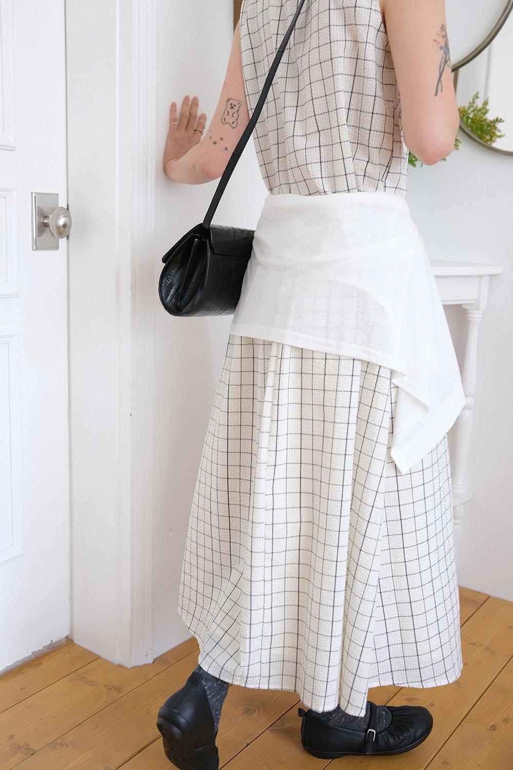 Urban check long dress (2col)