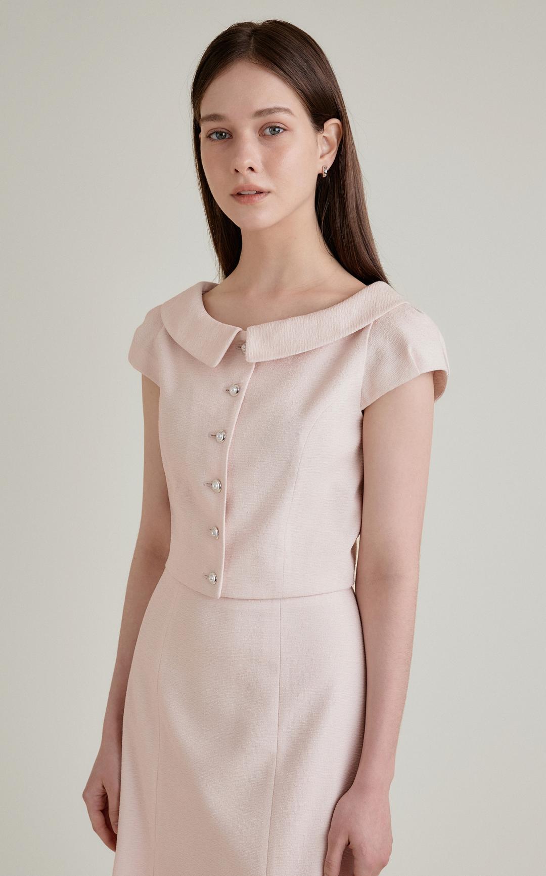 ANN SHORT SLEEVE JACKET_LIGHT PINK
