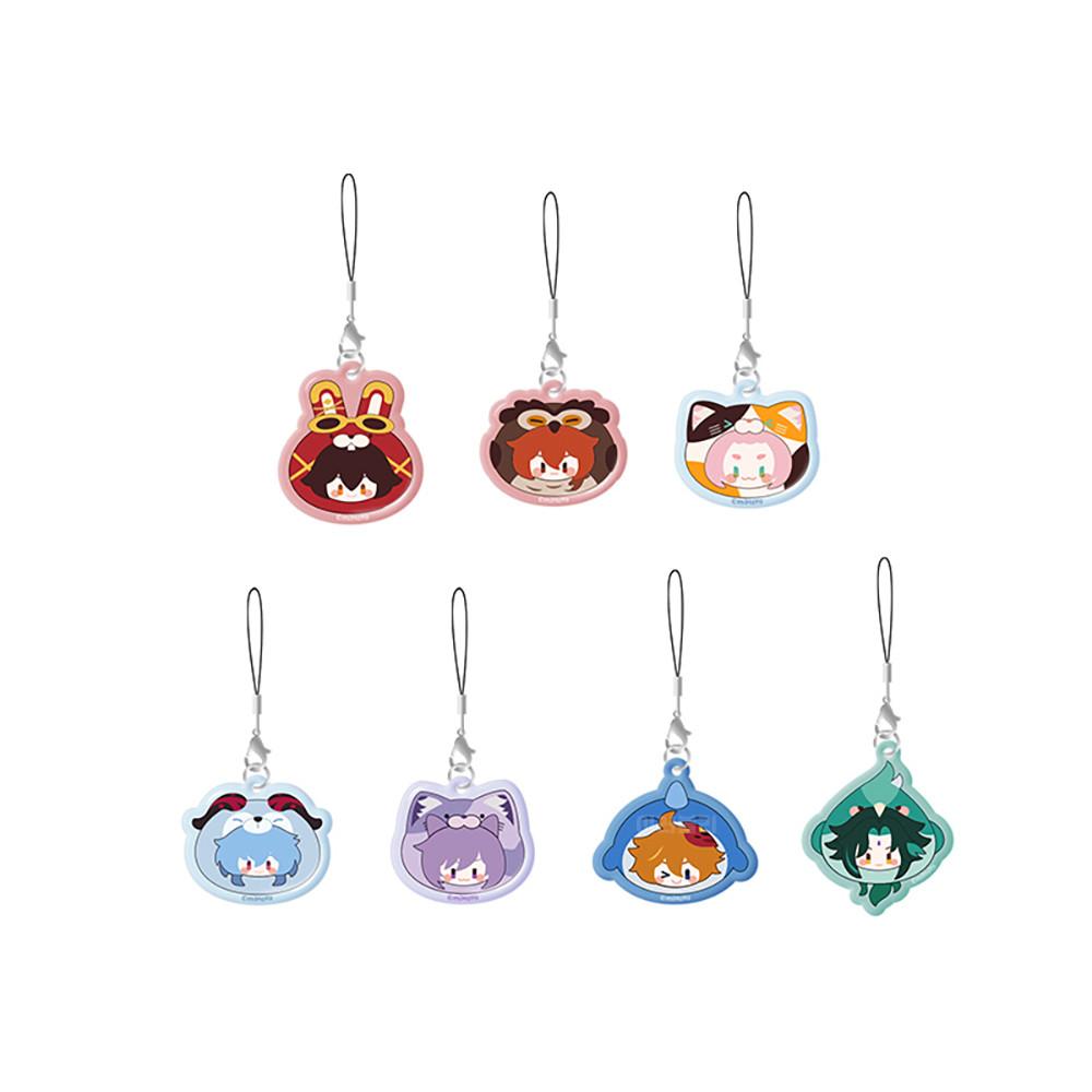 원신 공식 정품 굿즈 캐릭터 키링 액정 클리너 7개 모음 티바트 동물원 키홀더 미호요