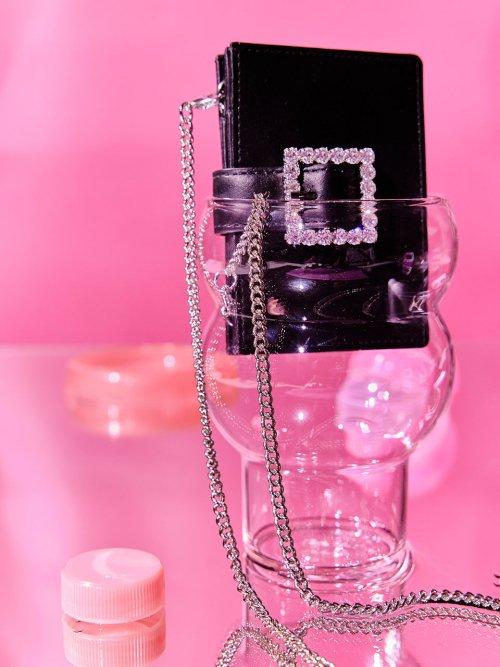 Lady Embellished Card Wallet_Black