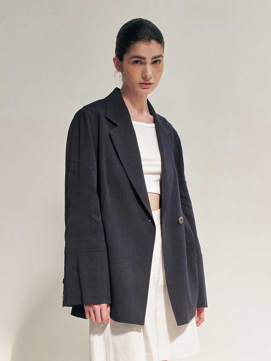 RTR LINEN OVER FIT BLAZER_DEEP NAVY