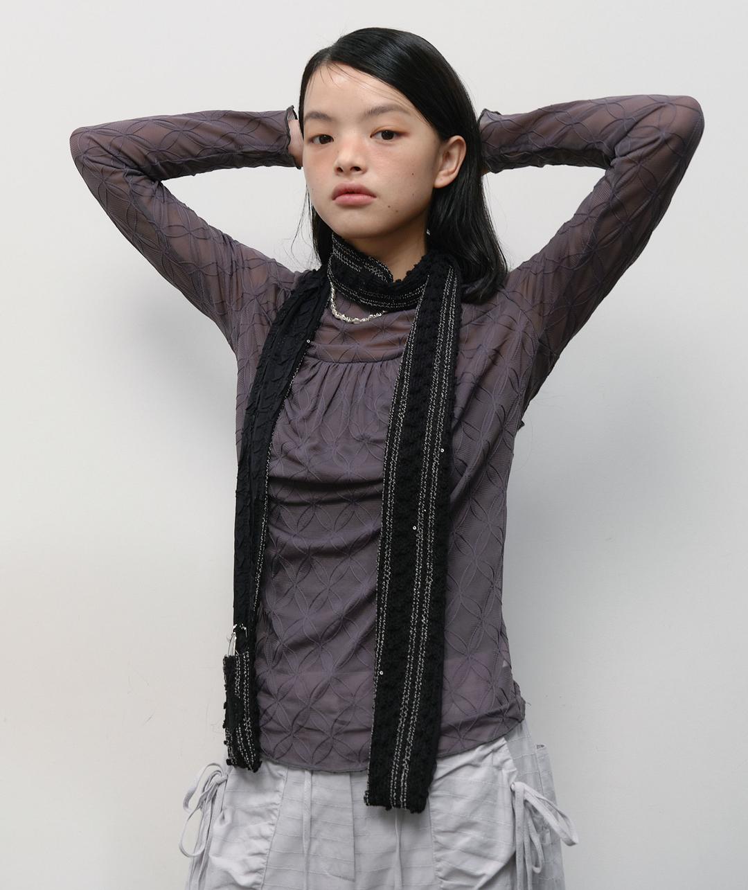 Layered Pocket Scarf [Black]